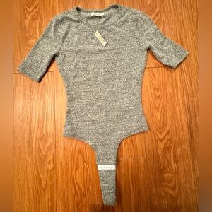 Madewell Gray Cotton Bodysuit